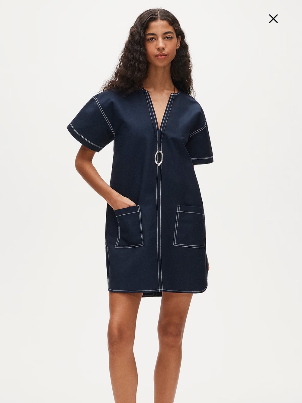 NWT J. Crew Patch-pocket pullover dress in structured cotton poplin